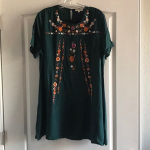 Green Embroidered Dress